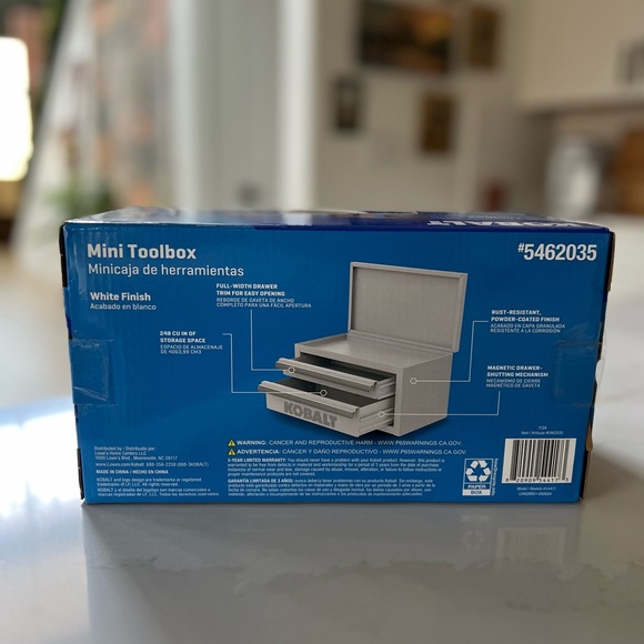 Kobalt Mini White Toolbox New in Box - Picture 4 of 5